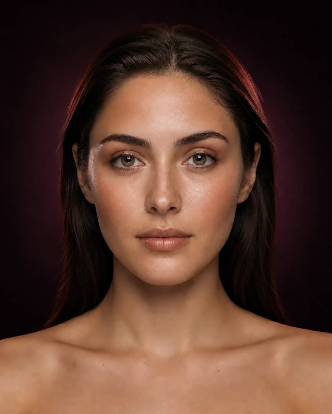 Warm bronze makeup transformation on an editorial portrait
